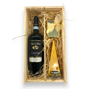 Wine gift with chocolate and cheese 1 bottle (compose yourself)